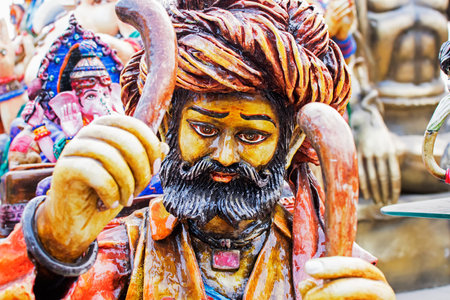 Colorful dolls made of clay, handicrafts on display during the Handicraft Fair in Kolkata , earlier Calcutta, West Bengal, India. It is the biggest handicrafts fair in Asia.のeditorial素材