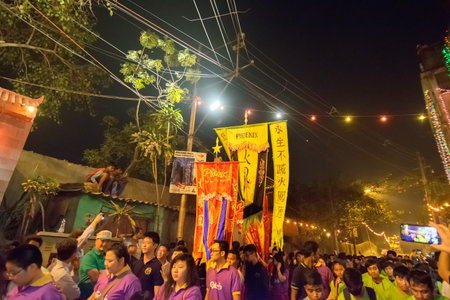 KOLKATA, WEST BENGAL , INDIA - FEBRUARY 7TH 2016: Celebration of Chinese new year at China Town ,...