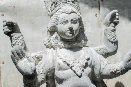 KOLKATA, WEST BENGAL, INDIA - 25 SEPTEMBER 2016: Clay idol of Goddess Durga, under preparation forのeditorial素材