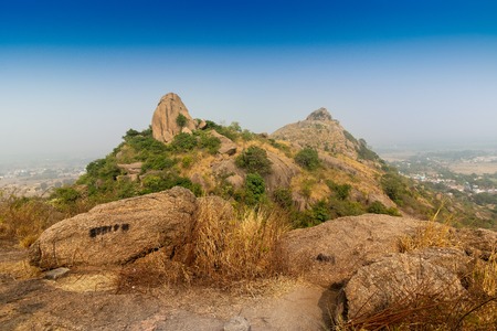 Joychandi Pahar - mountain - is a hill which is a popular tourist attraction in the Indian state of West Bengal in Purulia district. Image of the top of the hill in early morning.の写真素材