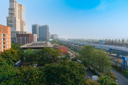 Kolkata, West Bengal, India - January 1st 2016 : Parama Island flyover, popularly known as Ma or Maa flyover is a 4.5 kilometer long flyover in Kolkata.. From Alipore to Eastern Metropolitan Bypass of Kolkata.のeditorial素材