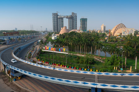 Kolkata, West Bengal,India- January 1st 2016 : Ma or Maa flyover, is a 4.5 kilometer long flyover in...
