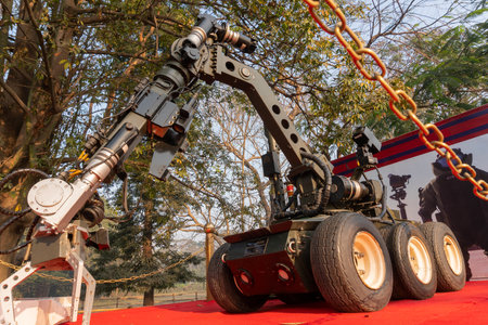 Kolkata, West Bengal, India - 23rd Januaray 2018 : Remotely operated vehicle, on display by Indian...