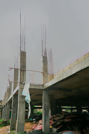 Howrah, West Bengal, India - 21st May 2020 : Super cyclone Amphan destructed newly built structures...