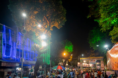 Kolkata, West Bengal, India - 12th October 2021 : Traditional Bagbazar Durga Puja, UNESCO Intangible...