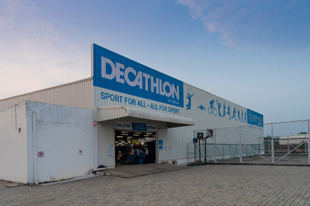 Howrah, West Bengal, India - 26th October 2020 : The gate of the Decathlon store of Uluberia, Howrah welcoming all sport lovers.のeditorial素材