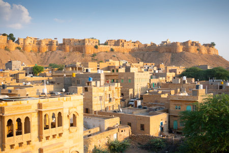 Jaisalmer,Rajasthan,India - October16,2019 : Jaisalmer Fort or Sonar Quila or Golden Fort. A "living fort" - made of sandstone. UNESCO world heritage site at Thar desert along old silk trade route.のeditorial素材