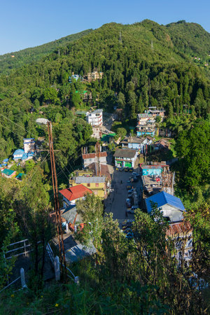 Kaluk, Sikkim, India - 18th October 2016 : Tranquil view of Kaluk, a tourist spot in the foothill of Eastern Himalayas, West Sikkim. Famous for it's natural beauty and quaint settlement in mountains.のeditorial素材