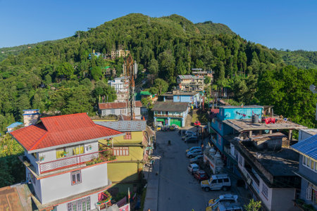 Kaluk, Sikkim, India - 18th October 2016 : Tranquil view of Kaluk, a tourist spot in the foothill of Eastern Himalayas, West Sikkim. Famous for it's natural beauty and quaint settlement in mountains.のeditorial素材