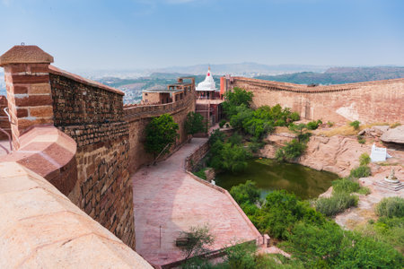Jodhpur, Rajasthan, India - 17.10.2019 : Chamunda Mataji temple at Mehrangarh fort, Chamunda Mataji was Rao Jodha's, founder of Jodhpur, Isht Devi or Goddess and is worshipped by Jodhpur's citizens.のeditorial素材
