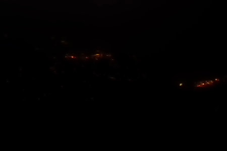 Night image of Sikkim, India. Himalayan mountains in the background.の写真素材