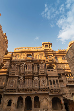 Jaisalmer, Rajasthan, India - 16 th October 2019 : Patwon Ki Haveli , Mansion of Brocade Merchants, a cluster of five large havelis bulit by wealthy Guman Chand Patwa, largest haveli ,private mansion.のeditorial素材