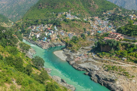 Devprayag, Godly Confluence,Garhwal,Uttarakhand, India. Here Alaknanda meets the Bhagirathi river...
