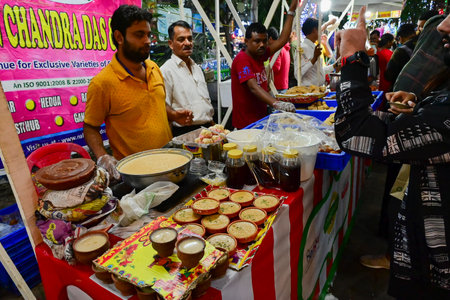 Kolkata, West Bengal, India - 24.12.2023 : Delicious street food and snacks for citizens at food...