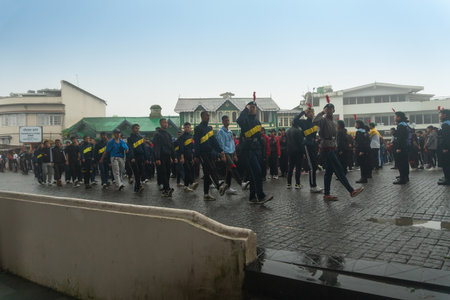 Darjeeling,West Bengal,India -11.08.2023 : Preparation of Independence Day celebration on 15th...