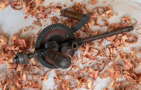 antique hand drill from 1920's, 30's..の写真素材