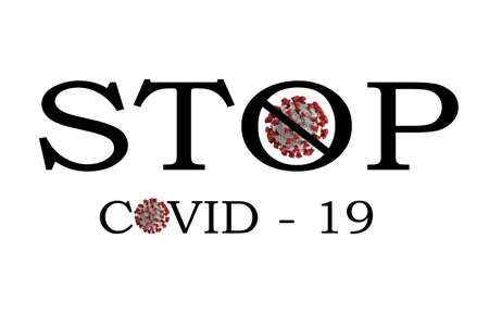 3D illustration:  Stop Covid-19 Sign, as a concept of stop coronavirus.の写真素材