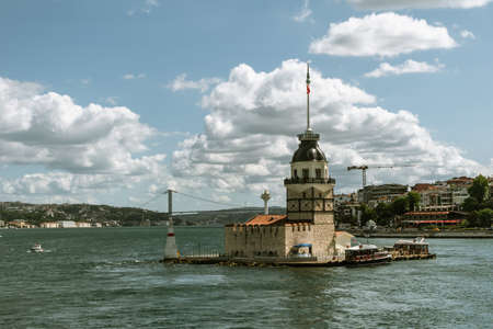 Istanbul/Turkey - July, 2020: Historical Maiden's Tower, one of the symbols of Istanbul Cityのeditorial素材