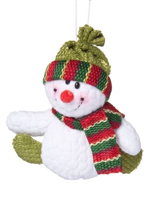 Christmas toy Snowman on white backgroundの写真素材