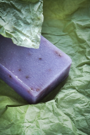 Soap bar with natural ingredients in paperの写真素材