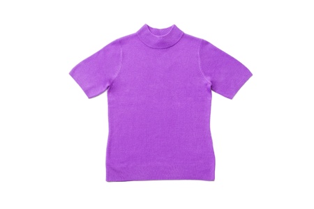 Lilac woman knitted blouse on white isolatedの写真素材