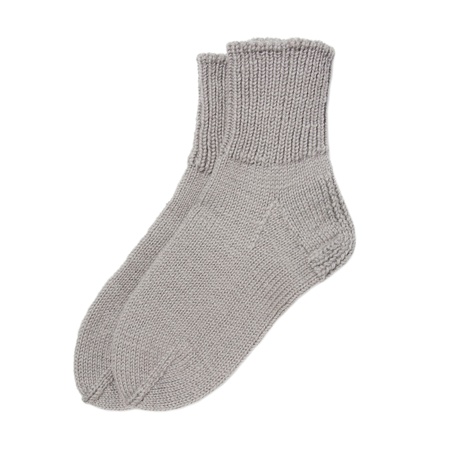 Gray wool socks isolated on whiteの写真素材