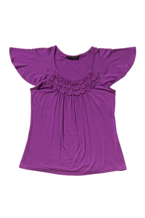 Lilac blouse isolated on whiteの写真素材