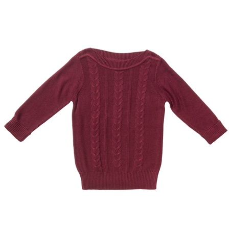 Vinous sweater isolated on whiteの写真素材