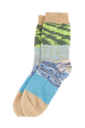 Wool socks isolated on whiteの写真素材
