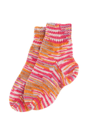 Kid wool socks isolated on whiteの写真素材