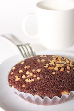 coffee and brownie cakeの写真素材