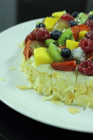 fresh fruit cakeの写真素材