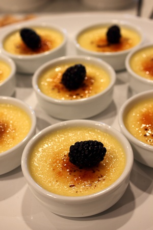 A baked cream brulee  Burn with sugarの写真素材