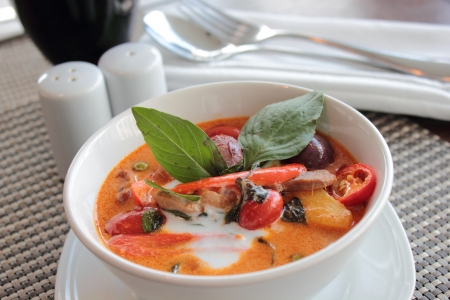 a Thai red curry with roast duckの写真素材