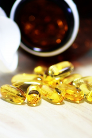 A Cod liver oil capsules omega 3の写真素材