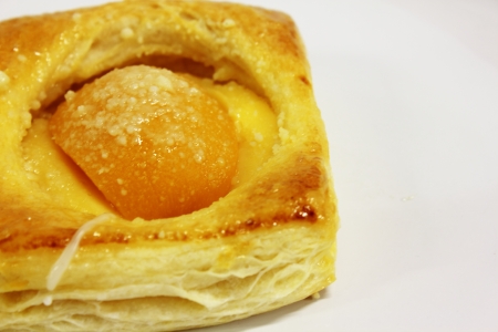 A Danish peaches on a white backgroundの写真素材