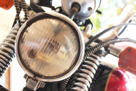A light Front view of a motorcycleの写真素材