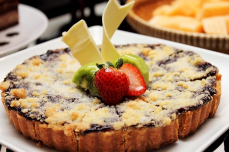 Close-up of delicious home made blueberry pie の写真素材