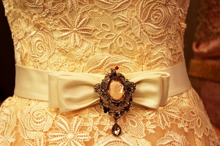 Fashion. Women's beige leather wide belt with lacingの写真素材