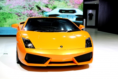 A Lamborghini Sport Car show in Autosalon 2013 in thailandのeditorial素材