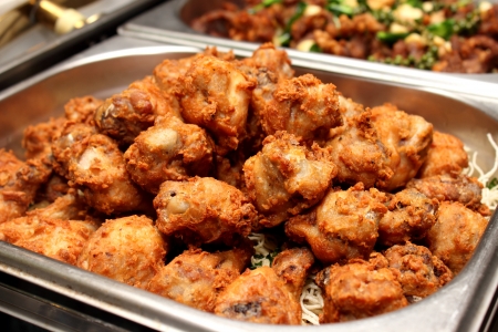 A Delicious southern golden brown fried chickenの写真素材