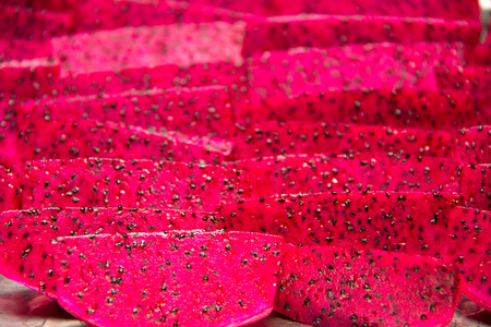 A Close-up of red dragon fruit.の写真素材