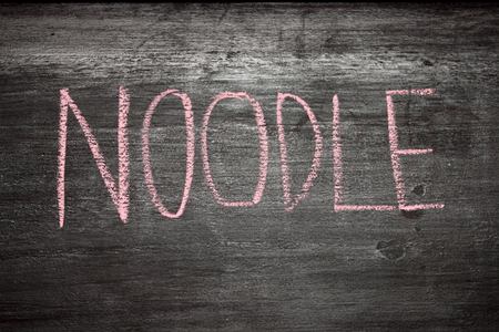 Alphabet written with chalk on blackboard.の写真素材