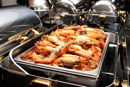 A deliciousn Grilled shrimp on the dish.の写真素材