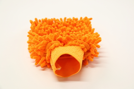 Mitts for washing and drying car on white background.の写真素材