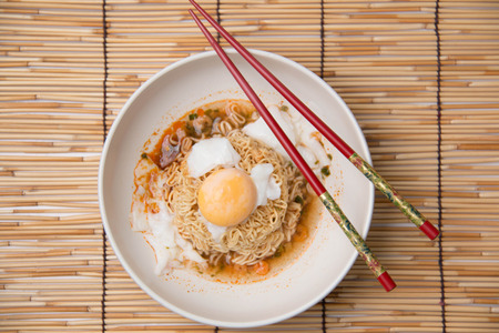 Instant  noodles  Cheap and unhealthy, but very popular especially among college students.の写真素材