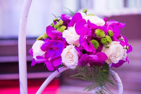 setting Flower bouquet  in event wedding party.の写真素材