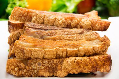 Freshly baked crispy pork belly for tastyの写真素材