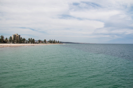 beach  blue sky and white clouds on a sunny dayの写真素材