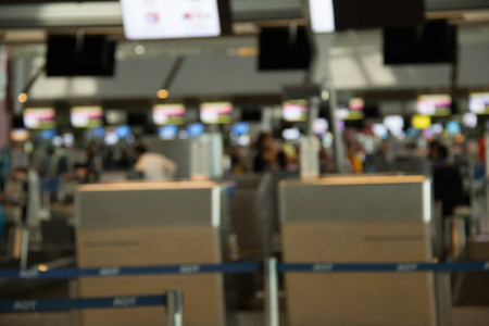 desk Check-in counters at Bangkok's new airportのeditorial素材